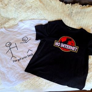 2 for 1 Shein Graphic T-Shirt Size Large